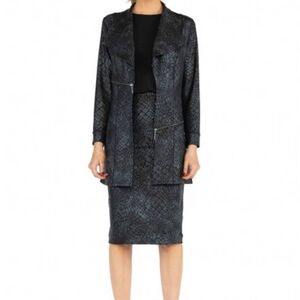 Eva Varro Black Faux Leather Jacket Sleek and Modern   Alligator Skin Pattern